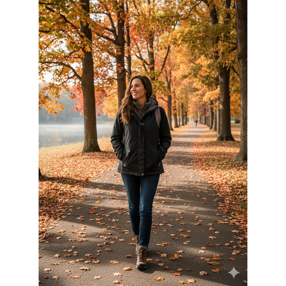 LL Bean PrimaLoft Packaway Hooded Black Water Proof Jacket Women Size XL 293390 - Picture 1 of 8